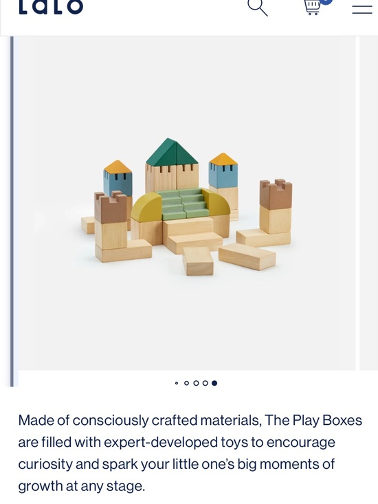 Lalo Other - Wooden Castle Building Blocks Set by LALO Natural, Green, Blue, Yellow